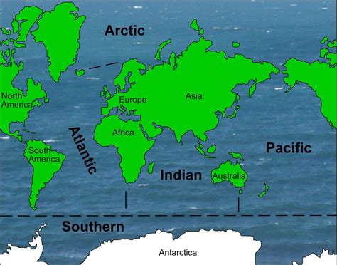 Learn about the five oceans of the world: Pacific, Atlantic, Indian, Arctic and Southern, and their geography, history and biodiversity. Explore interactive maps, facts and images of each ocean and its features.